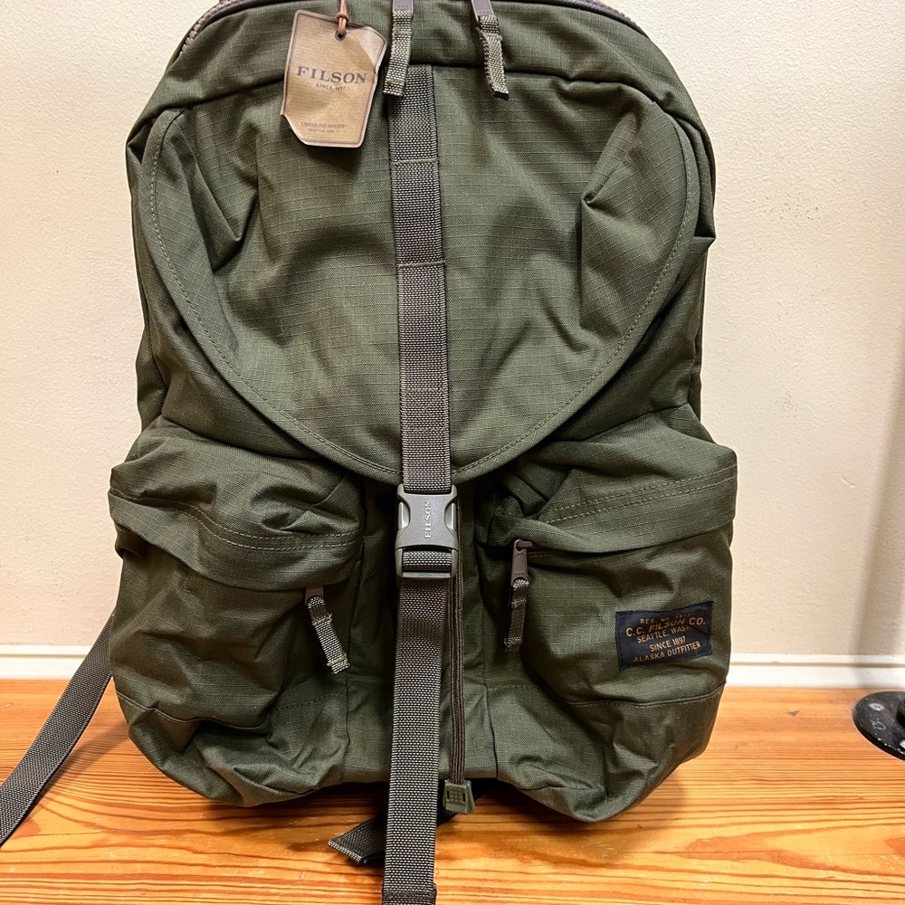 Filson Green Backpack Durable Tactical Design